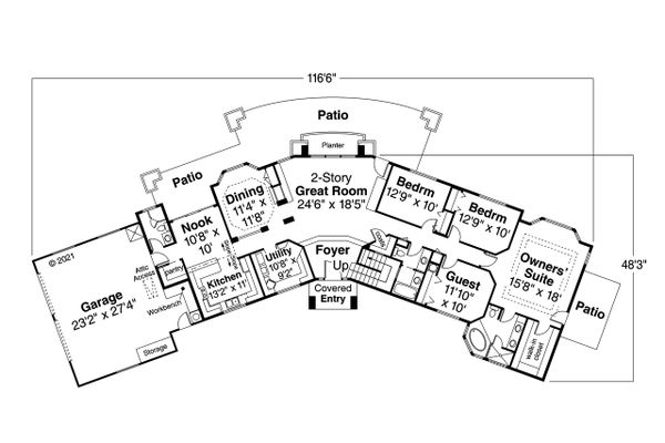 House Design - Floor Plan - Main Floor Plan #124-322