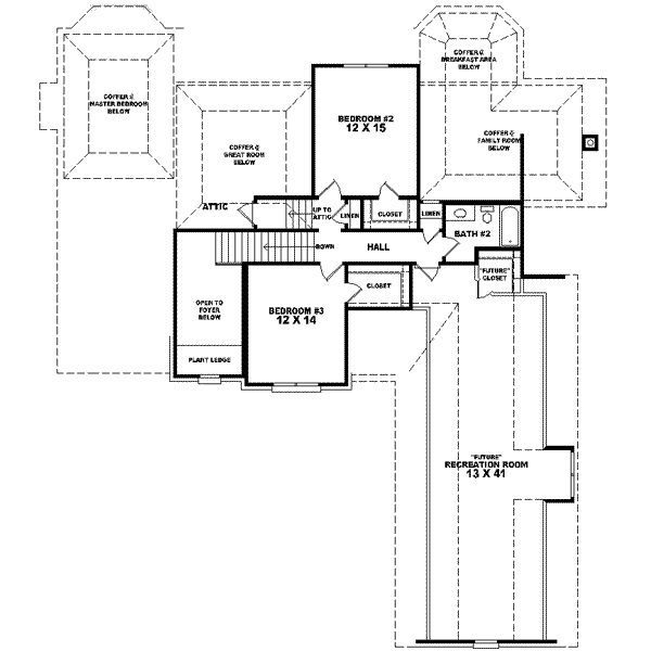 Traditional Floor Plan - Upper Floor Plan #81-573