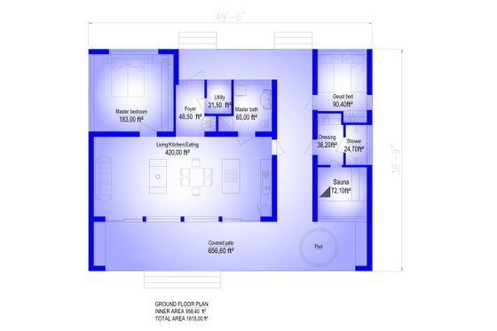 Modern Floor Plan - Main Floor Plan #549-24