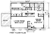 Contemporary Style House Plan - 3 Beds 2.5 Baths 1355 Sq/Ft Plan #312-209 