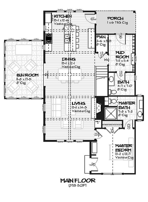 Cottage style house plan Country designed floor plan