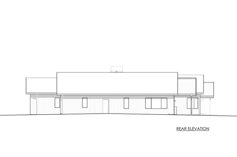 House Blueprint - Exterior - Rear Elevation for Contemporary House Plan #1042-25 - 4 bed, 4 bath