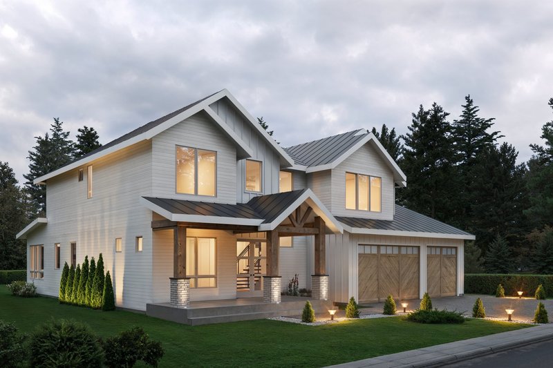 Architectural House Design - Exterior - Front Elevation 4 for Farmhouse House Plan #1066-302 - 3 bed, 4 bath