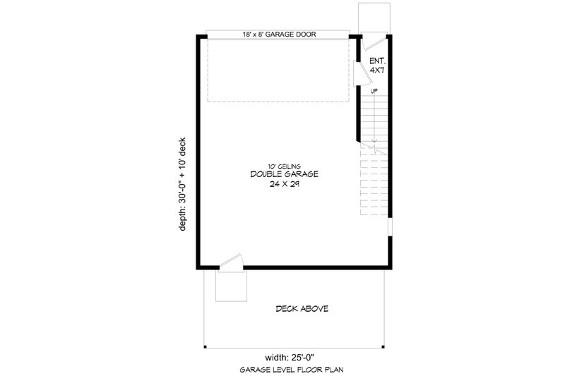 House Blueprint - Floor Plan - Lower Floor for Southern House Plan #932-1398 - 1 bed, 1 bath