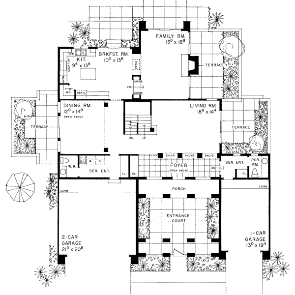 House Blueprint - European Floor Plan - Main Floor Plan #72-468
