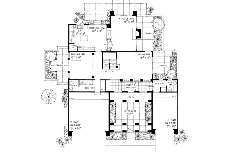 Home Plan - Floor Plan - Main Floor for European House Plan #72-468 - 3 bed, 5 bath