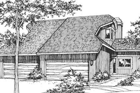 Exterior - Front Elevation for Contemporary House Plan #320-321 - 2 bed, 2 bath