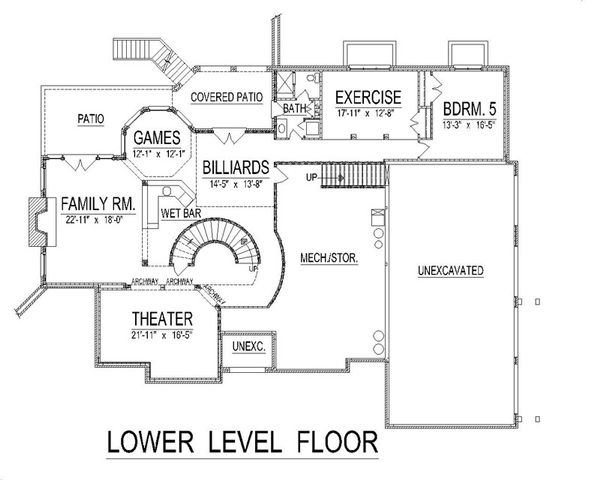 European Floor Plan - Lower Floor Plan #458-14