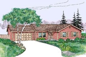 Ranch Exterior - Front Elevation Plan #60-534