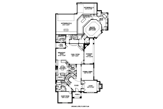 Floor Plan - Main Floor House Plan #141-301 - 4 bed, 4.5 bath