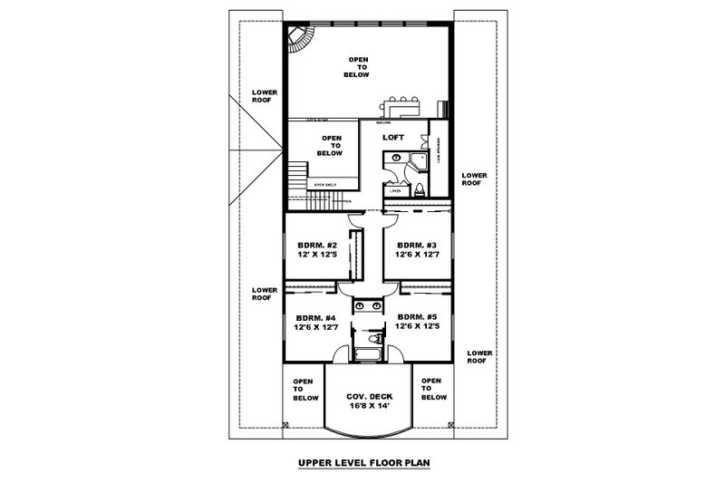 Architectural House Design - Floor Plan - Upper Floor for Farmhouse House Plan #117-1036 - 5 bed, 3.5 bath