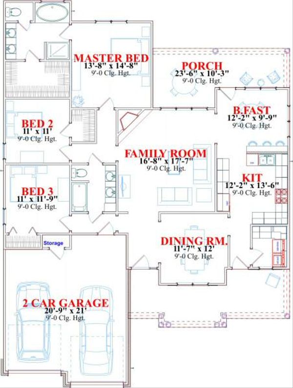 Traditional Floor Plan - Main Floor Plan #63-157
