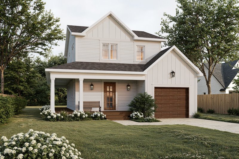 Home Plan - Exterior - Front Elevation 3 for Farmhouse House Plan #23-2036 - 2 bed, 1.5 bath