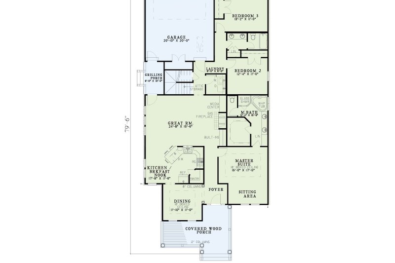 House Blueprint - Exterior - Front Elevation 4 for Cottage House Plan #17-1029 - 3 bed, 2 bath