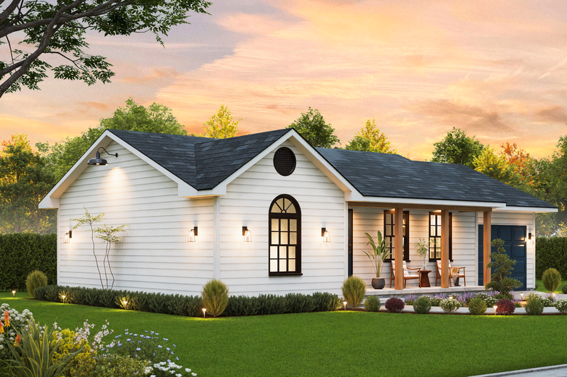 Dream House Plan - Exterior - Front Elevation 4 for Ranch House Plan #54-650 - 2 bed, 1 bath