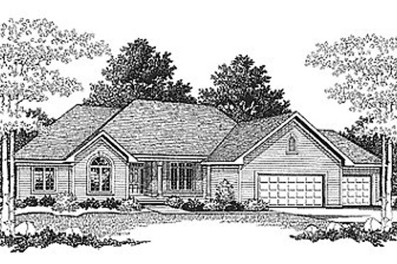 Exterior - Front Elevation 3 for Traditional House Plan #70-282 - 3 bed, 2.5 bath
