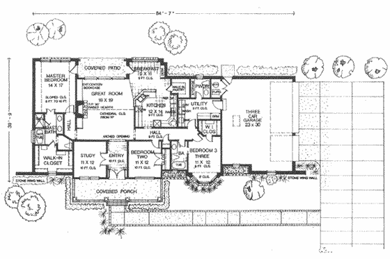 Floor Plan - Main Floor for Southern House Plan #310-394 - 3 bed, 2.5 bath