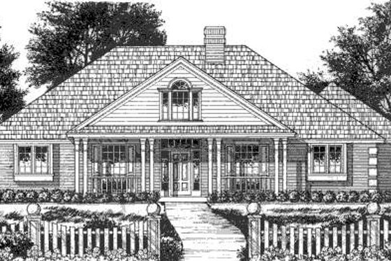 Exterior - Front Elevation for Country House Plan #40-427 - 4 bed, 3 bath