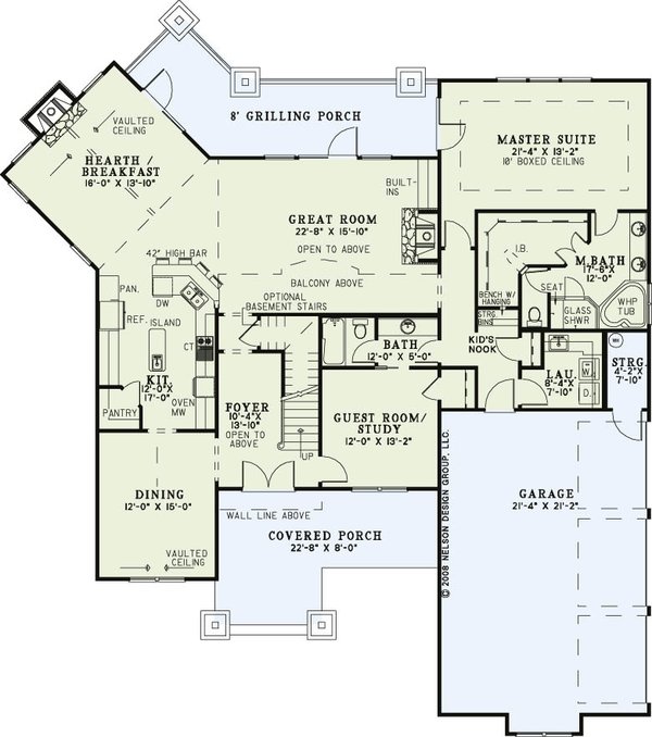 Architectural House Design - Craftsman Floor Plan - Main Floor Plan #17-3323