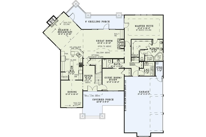 Home Plan - Floor Plan - Main Floor for Craftsman House Plan #17-3323 - 5 bed, 5 bath