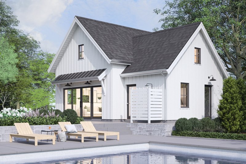House Blueprint - Exterior - Front Elevation 3 for Farmhouse House Plan #1114-107, 1 bath