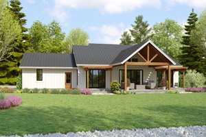 Exterior - Rear Elevation for Farmhouse House Plan #48-1182 - 3 bed, 3 bath