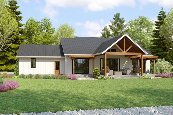 Exterior - Rear Elevation for Farmhouse House Plan #48-1182 - 3 bed, 3 bath