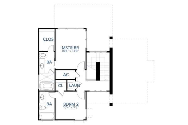 Contemporary Floor Plan - Upper Floor Plan #80-218