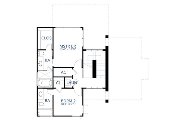 House Blueprint - Contemporary Floor Plan - Upper Floor Plan #80-218