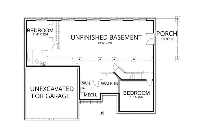 House Blueprint - Floor Plan - Lower Floor for Contemporary House Plan #112-312 - 4 bed, 3 bath