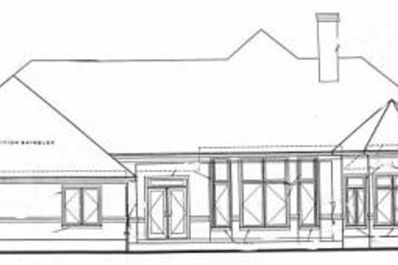 Exterior - Rear Elevation for European House Plan #20-129 - 3 bed, 2.5 bath