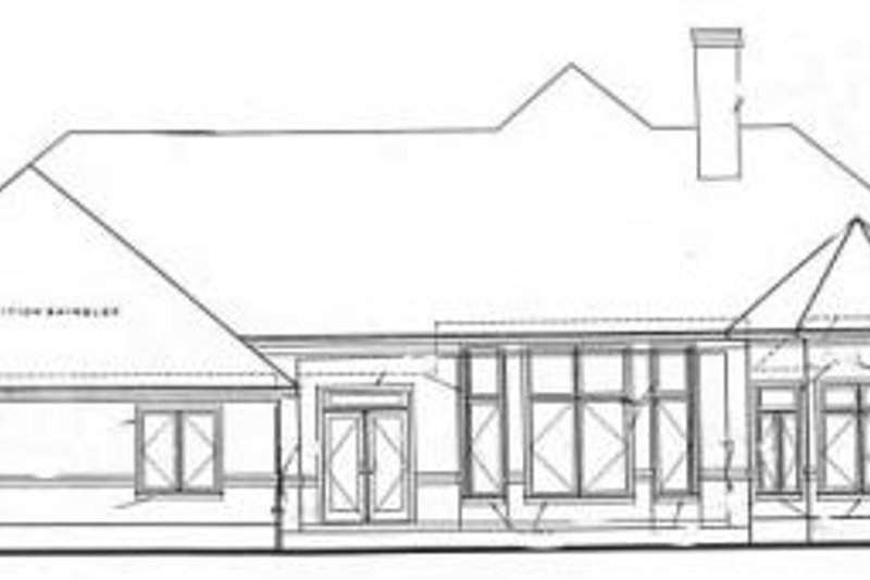 Home Plan - Exterior - Rear Elevation for European House Plan #20-129 - 3 bed, 2.5 bath