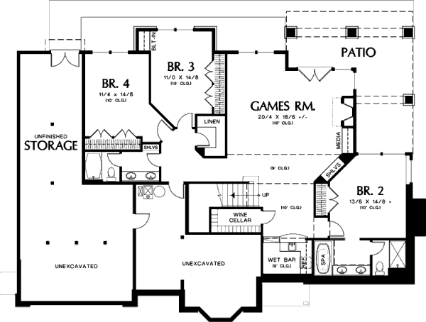 Dream House Plan - Traditional Floor Plan - Lower Floor Plan #48-297
