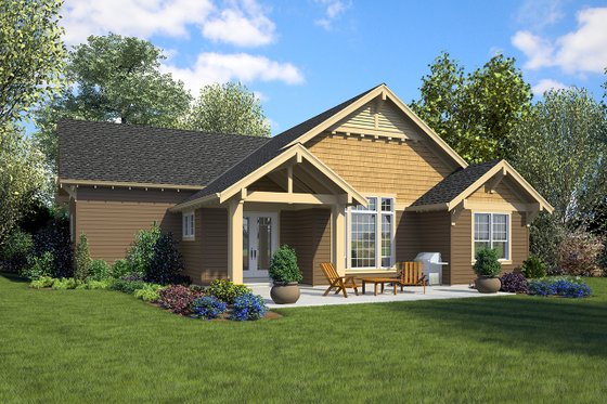 Exterior - Rear Elevation for Ranch House Plan #48-949 - 3 bed, 2 bath