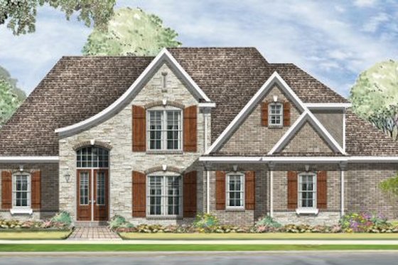 Exterior - Front Elevation for European House Plan #424-264 - 4 bed, 3 bath