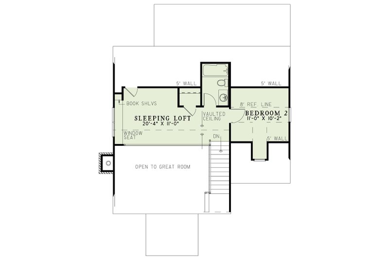 Home Plan - Floor Plan - Upper Floor for Mediterranean House Plan #17-3306 - 2 bed, 2 bath