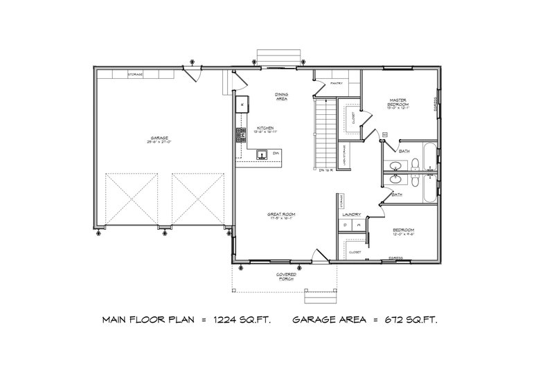 Architectural House Design - Floor Plan - Main Floor for Contemporary House Plan #1084-5 - 3 bed, 3 bath