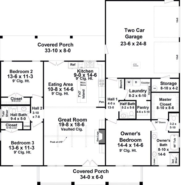 House Blueprint - Farmhouse Floor Plan - Main Floor Plan #21-507