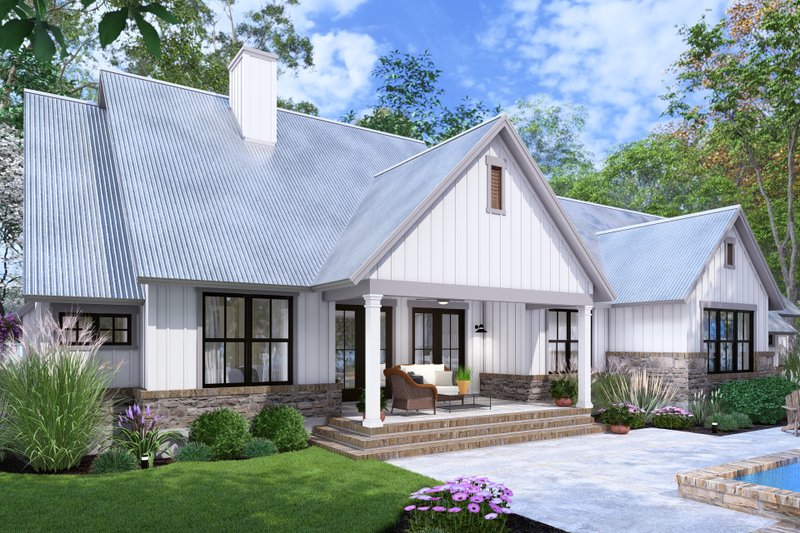 House Design - Exterior - Rear Elevation 1 for Cottage House Plan #120-290 - 4 bed, 3.5 bath