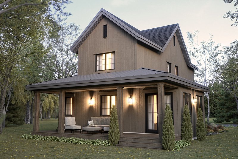 Dream House Plan - Exterior - Rear Elevation for Farmhouse House Plan #23-741 - 3 bed, 1.5 bath