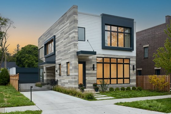 Exterior - Front Elevation 2 for Contemporary House Plan #928-296 - 3 bed, 2.5 bath