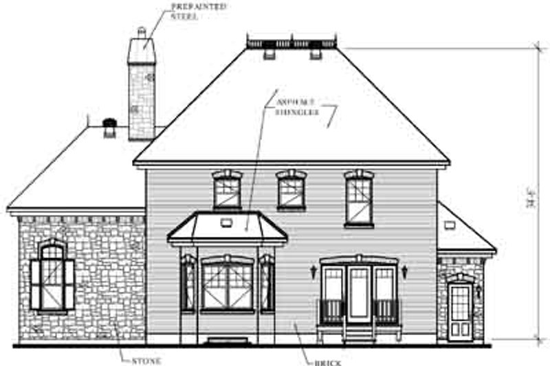 Dream House Plan - Exterior - Rear Elevation for European House Plan #23-367 - 3 bed, 2 bath
