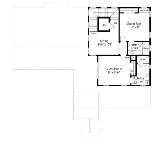 Traditional Floor Plan - Upper Floor Plan #938-160