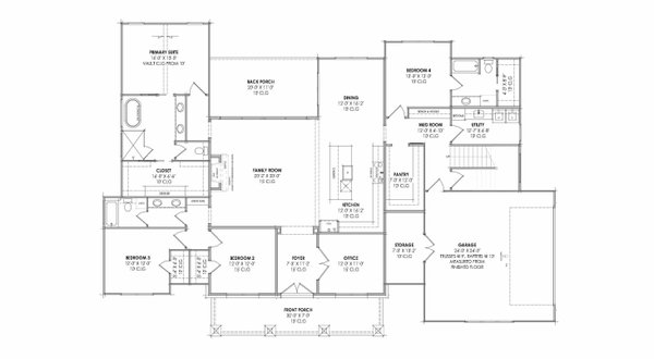 Dream House Plan - Floor Plan - Main Floor for Farmhouse House Plan #1096-209 - 4 bed, 3 bath