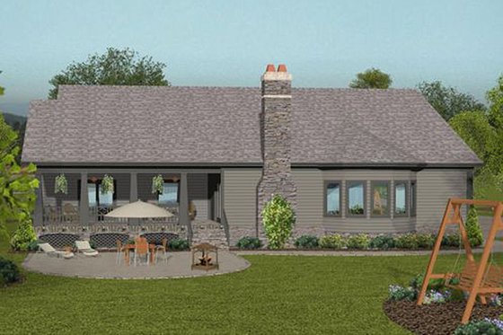 Exterior - Rear Elevation for Craftsman House Plan #56-699 - 4 bed, 3 bath