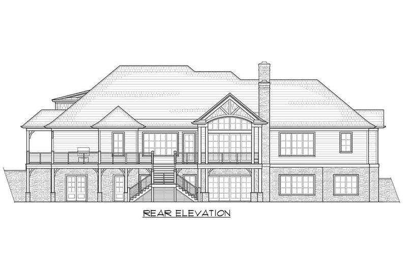 Dream House Plan - Exterior - Rear Elevation 2 for Traditional House Plan #1054-21 - 4 bed, 5.5 bath