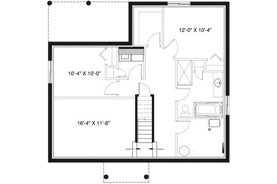 Floor Plan - Lower Floor for Craftsman House Plan #23-2696 - 3 bed, 1 bath