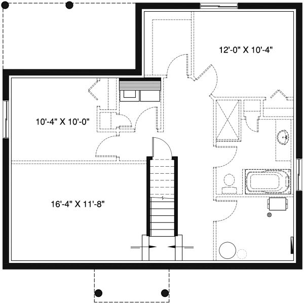 House Blueprint - Craftsman Floor Plan - Lower Floor Plan #23-2696