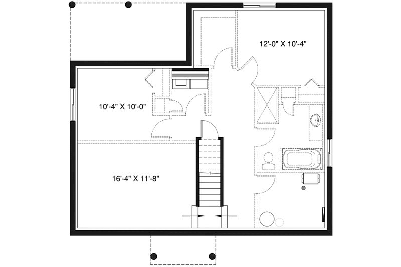 Home Plan - Floor Plan - Lower Floor for Craftsman House Plan #23-2696 - 3 bed, 1 bath