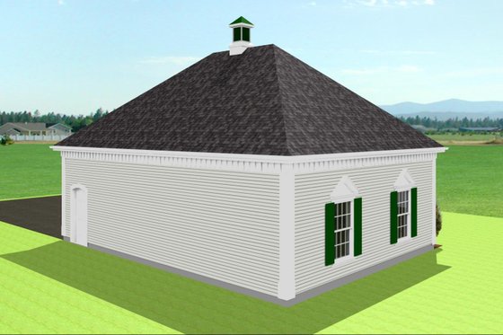 Exterior - Rear Elevation for Colonial House Plan #75-208, 0 bath